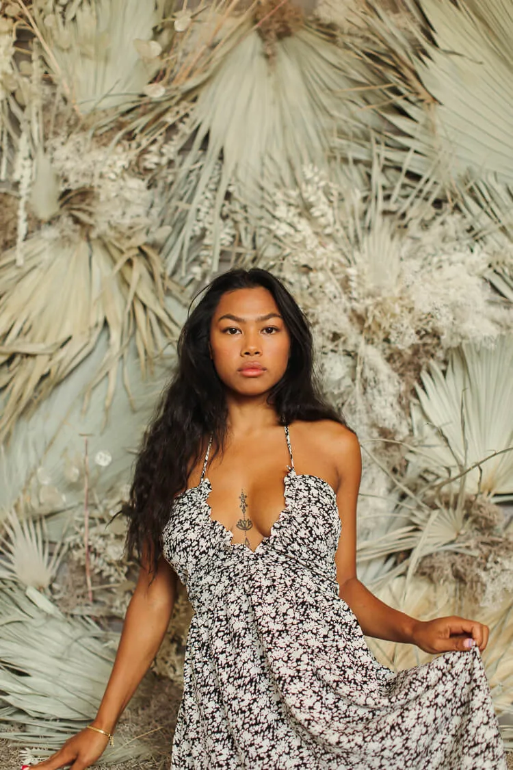 Kyra Black Geo Print Halter Maxi Dress - FINAL SALE sold by Confête product image thumbnail 2