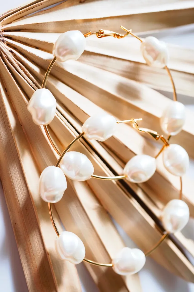 Rachel Pearl Hoops sold by Confête product image thumbnail 2