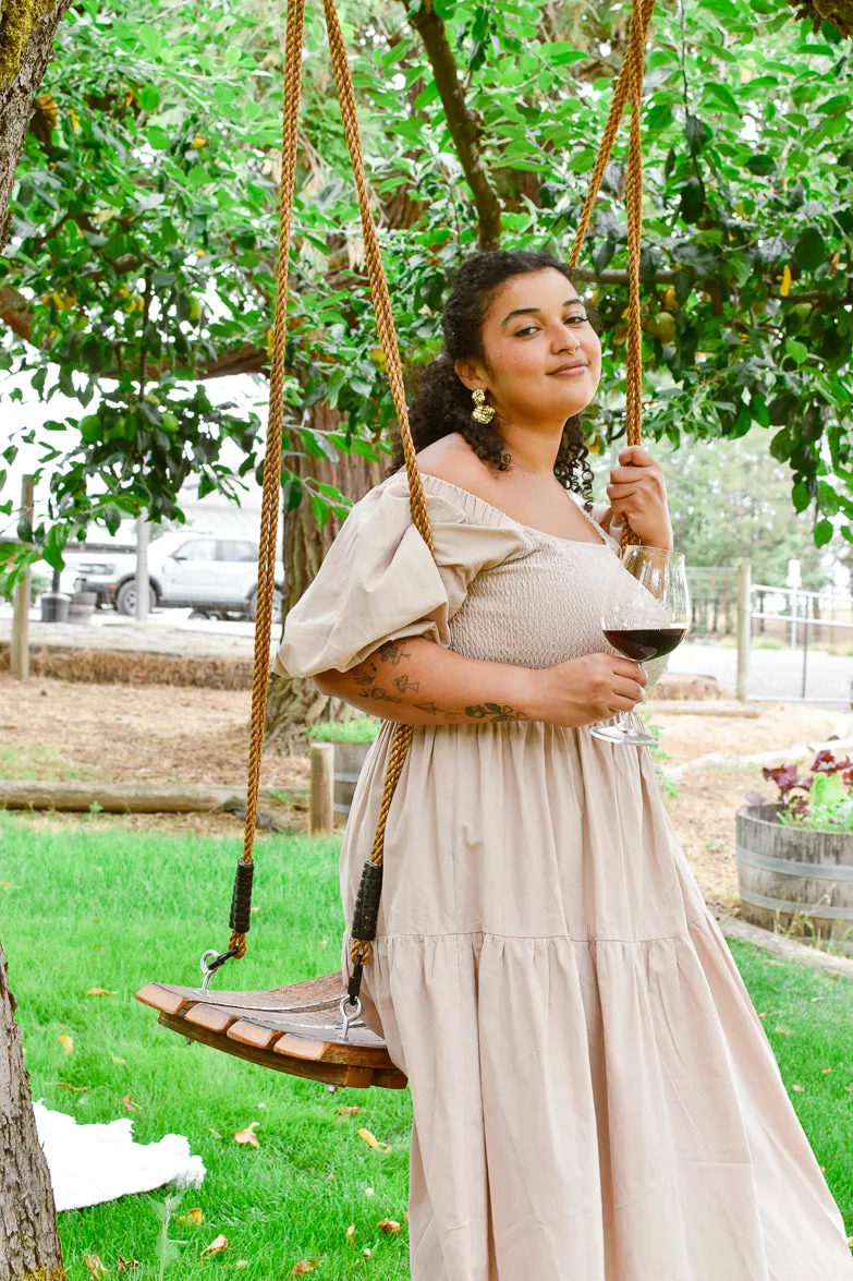 Heath Puff Sleeve Midi Dress - Taupe sold by Confête product image thumbnail 4