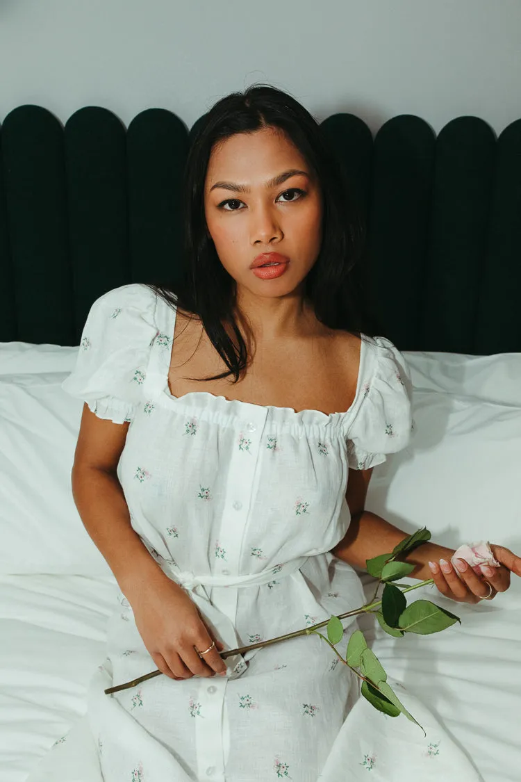 Brigitte Linen Midi Dress - Bouquets - FINAL SALE sold by Confête product image thumbnail 3