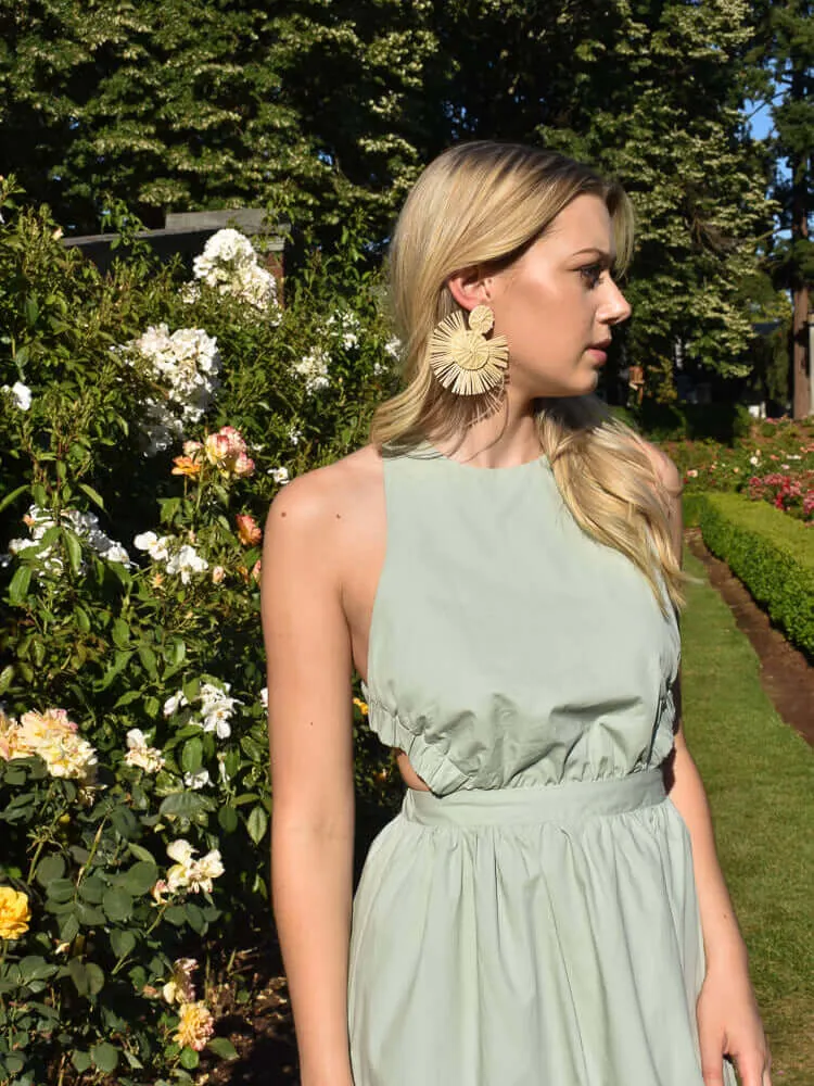 Sage Open Back Maxi Dress - FINAL SALE sold by Confête product image thumbnail 2