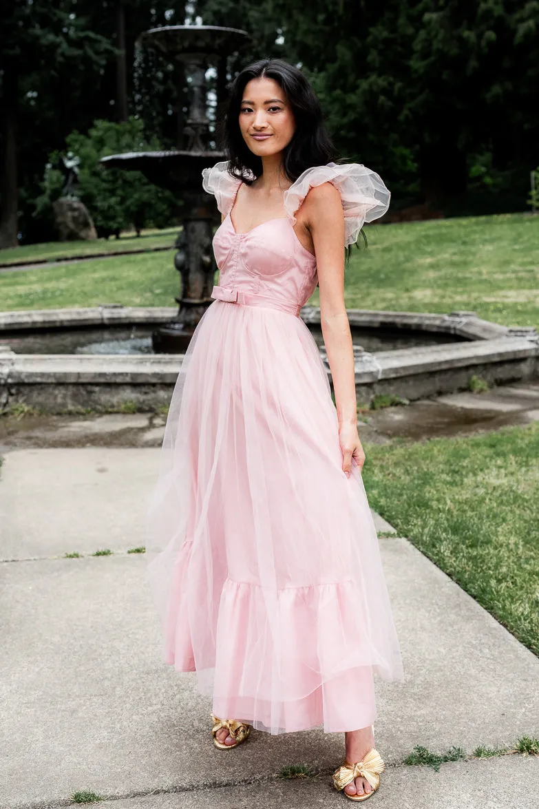 Orsay Flutter Sleeve Maxi Dress - Pink sold by Confête product image thumbnail 2