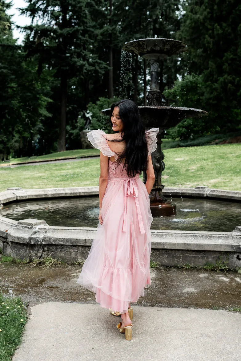 Orsay Flutter Sleeve Maxi Dress - Pink sold by Confête product image thumbnail 5