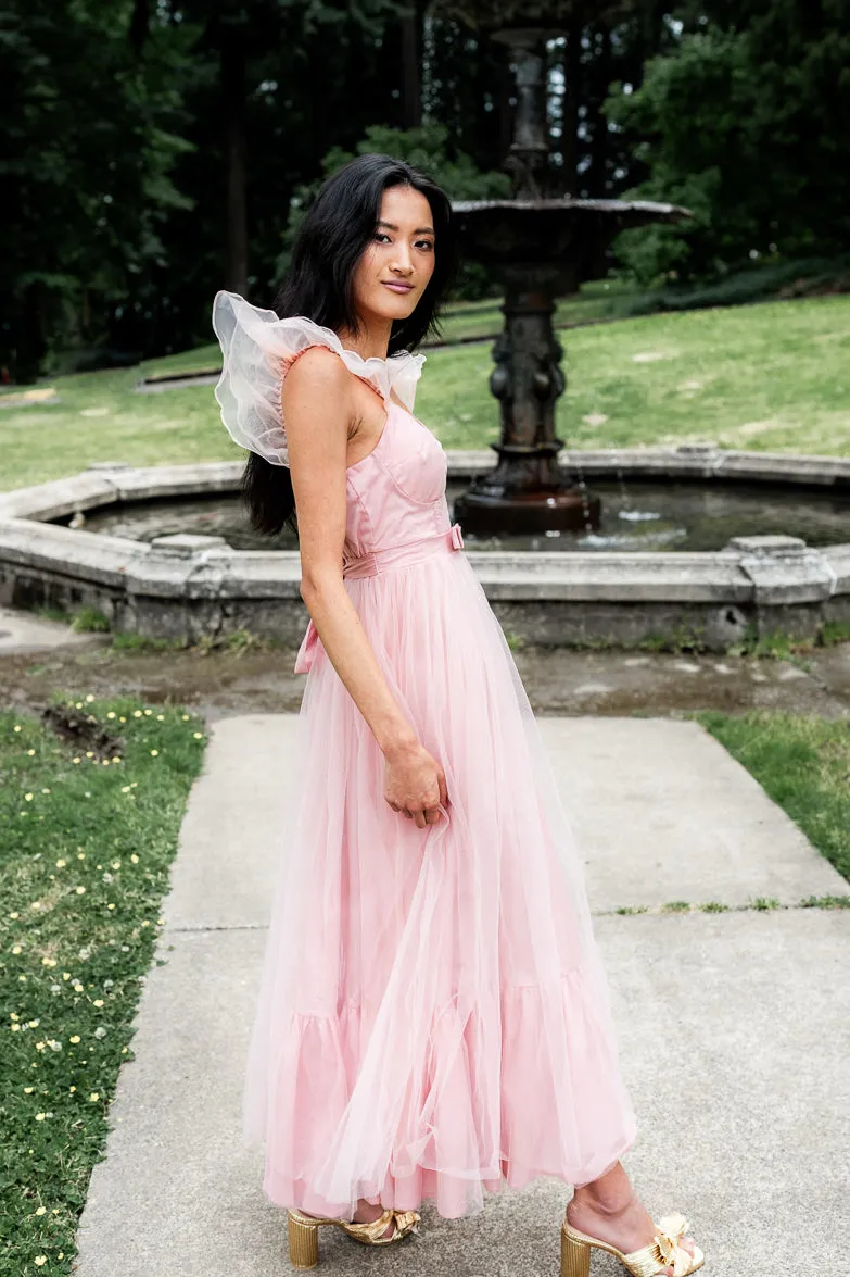 Orsay Flutter Sleeve Maxi Dress - Pink sold by Confête product image thumbnail 3