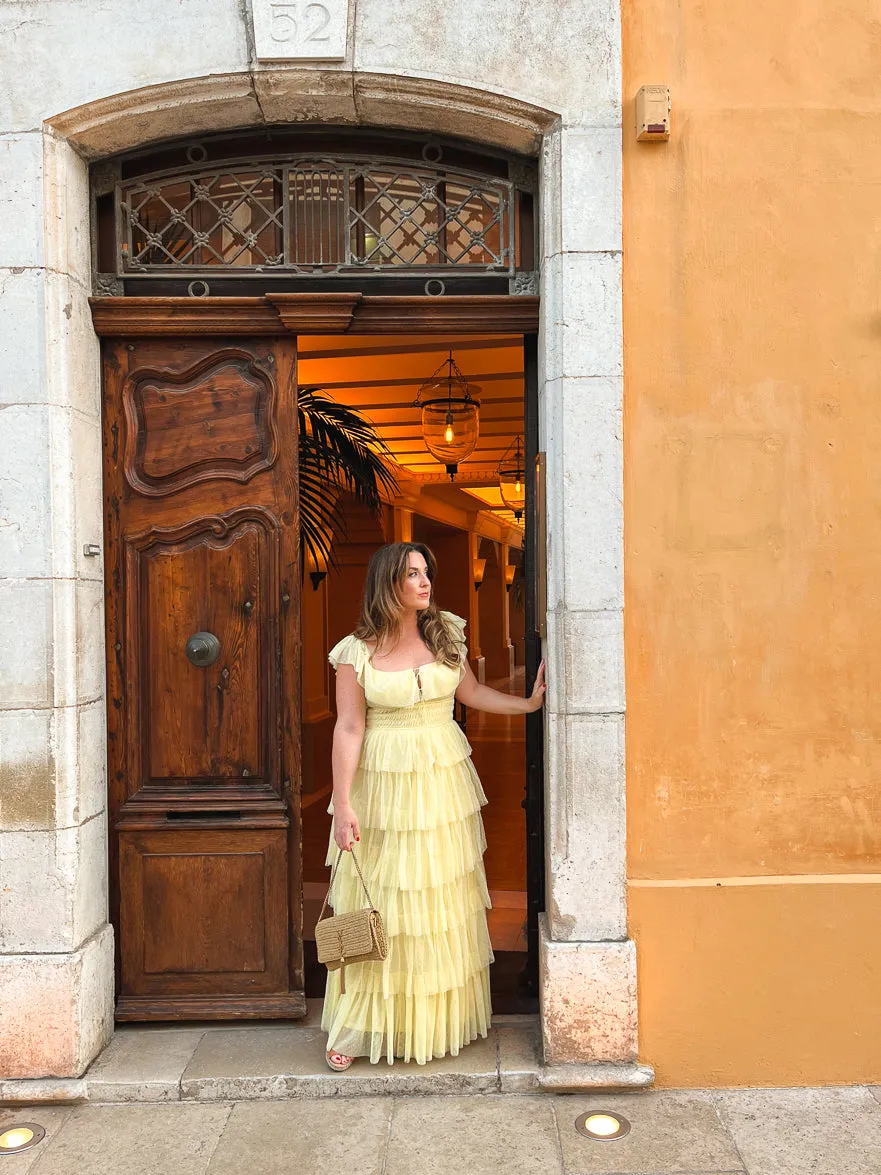 Valensole Swiss Dot Maxi Dress - Yellow sold by Confête product image thumbnail 4
