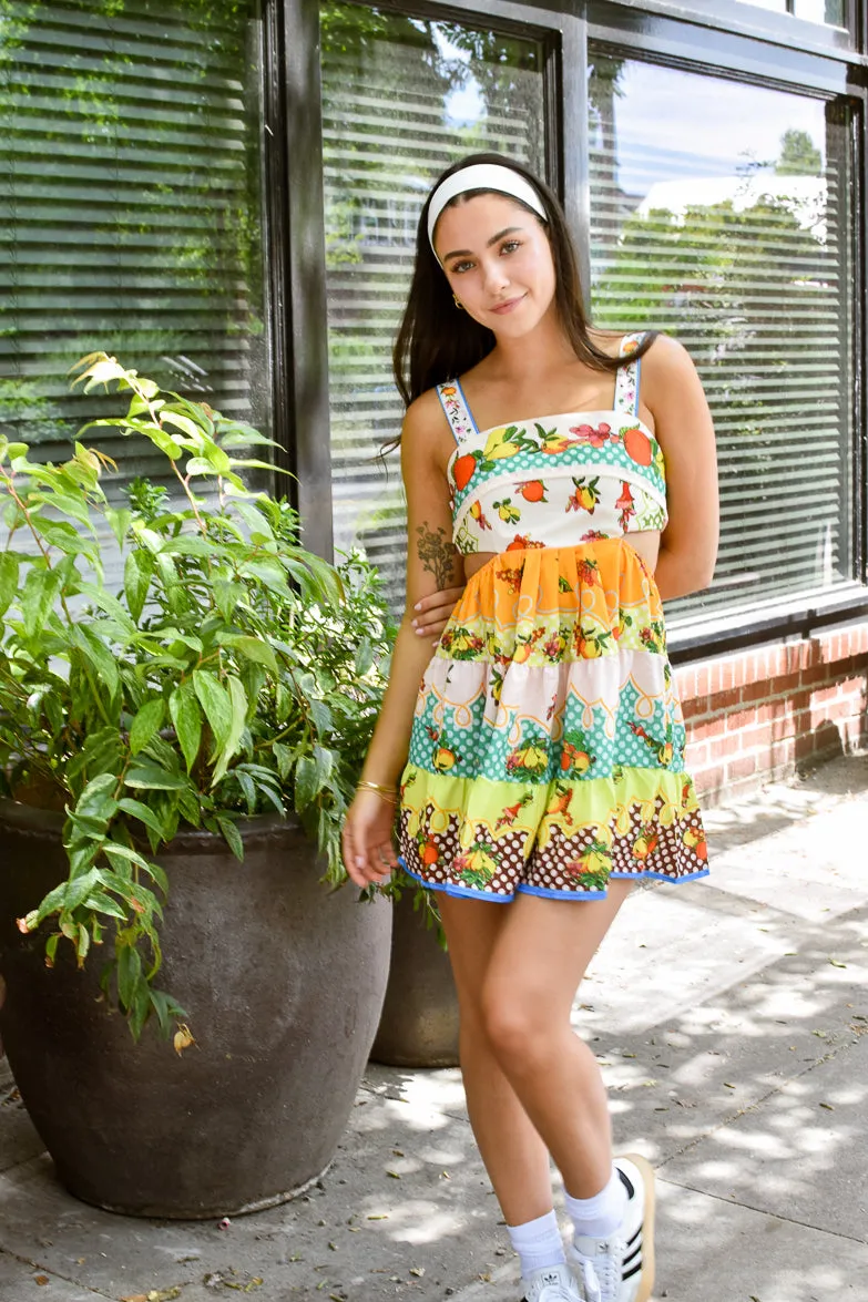 Summer in Portofino Lemon Print Mini Dress - FINAL SALE sold by Confête