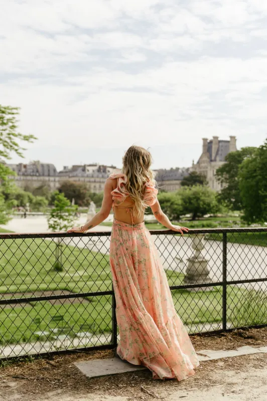 Fleur Ruffle Shoulder Maxi Dress sold by ConfĂȘte