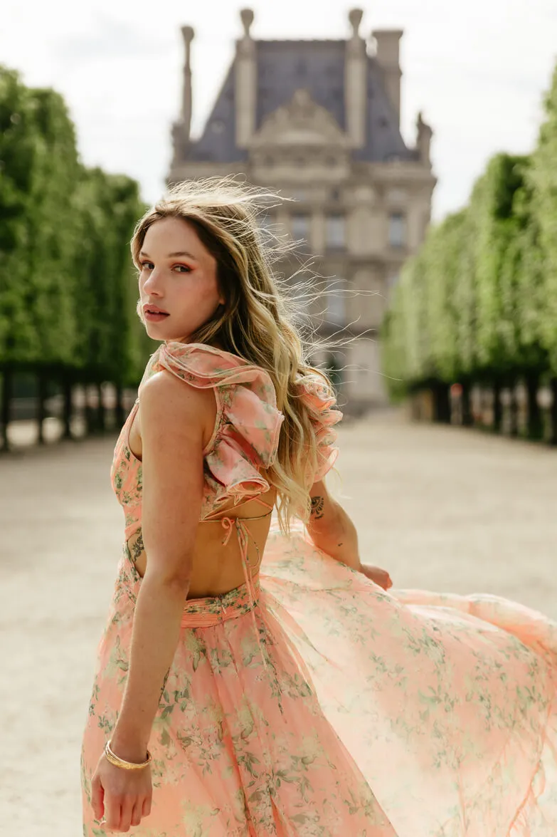 Fleur Ruffle Shoulder Maxi Dress sold by Confête product image thumbnail 5