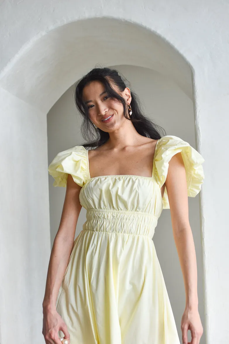 Polly Butter Yellow Puff Sleeve Midi Dress - FINAL SALE sold by Confête product image thumbnail 3