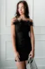 Black Feather Mini Dress - FINAL SALE sold by Confête