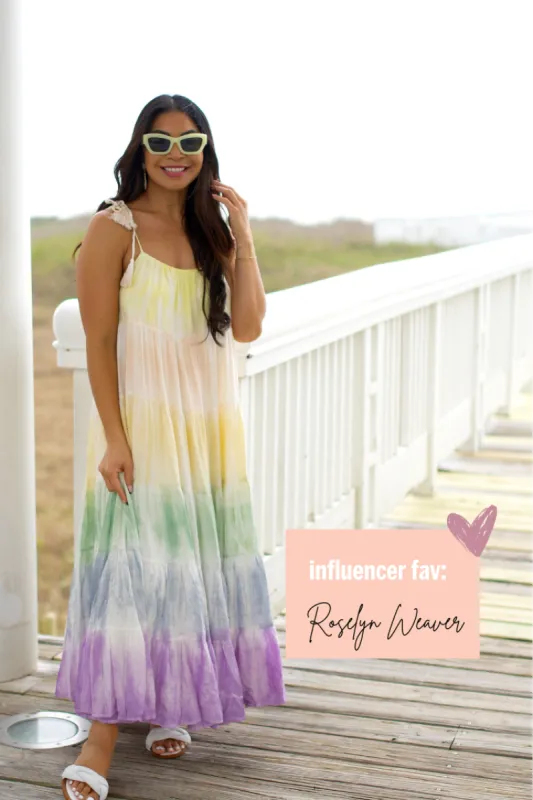 Island Time Rainbow Tie Dye Maxi Dress sold by Confête