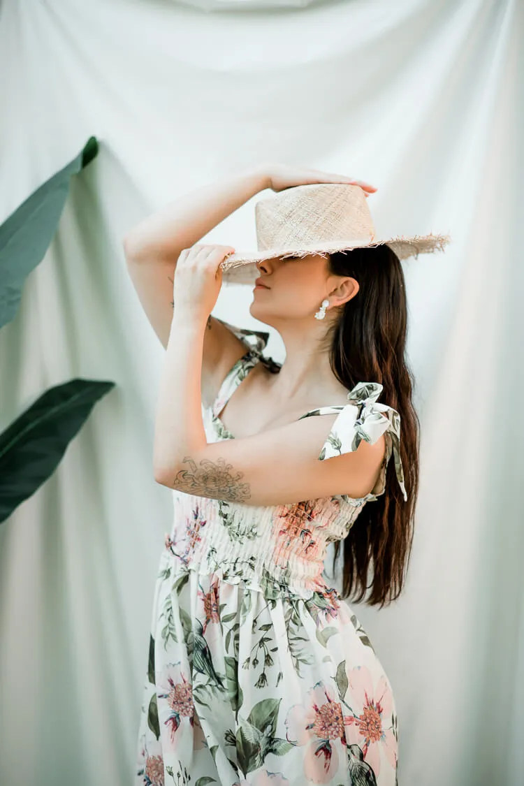 Mariana Pink Tropical Print Midi Dress sold by Confête product image thumbnail 3