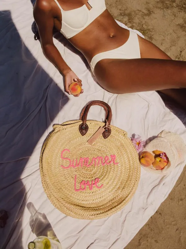 Summer Love Round Straw Bag sold by Confête