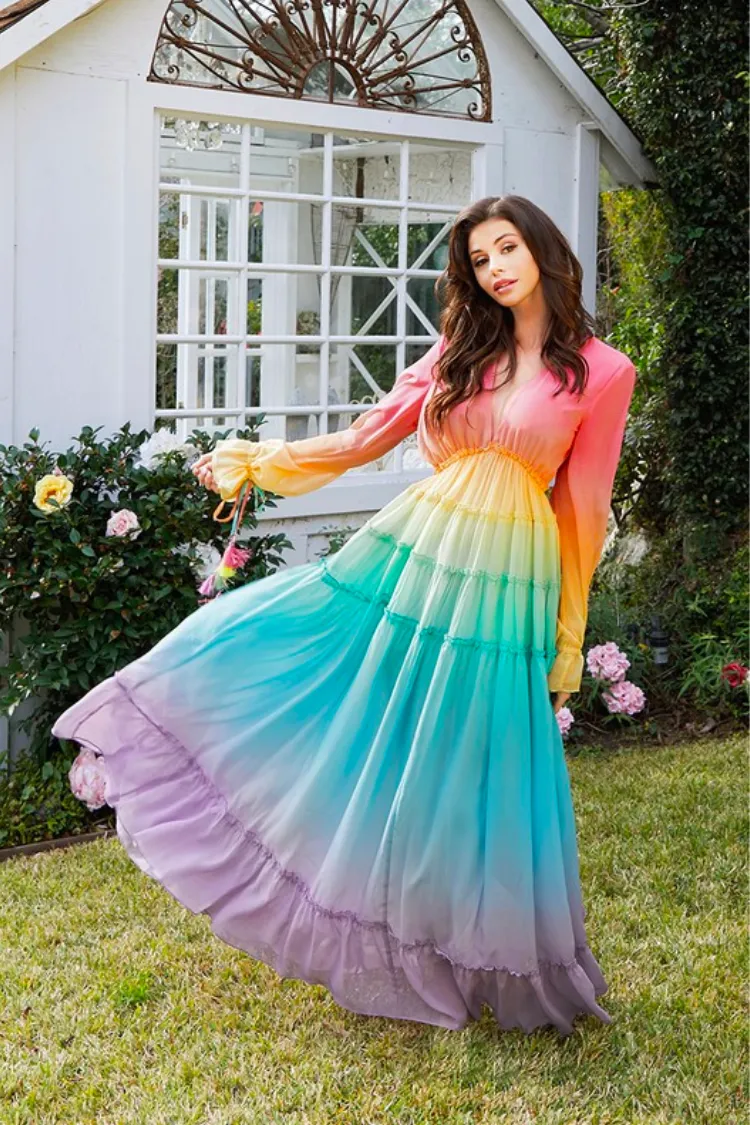 Rainbow Ombre Maxi Dress | Parallel