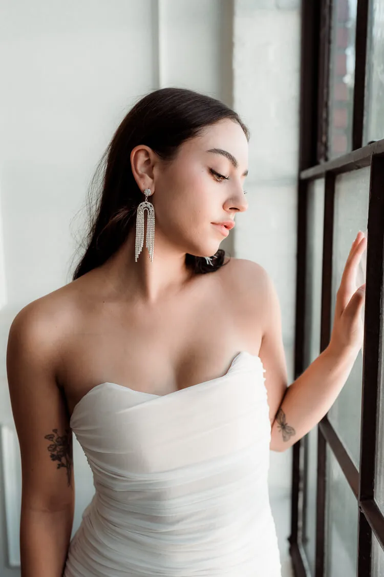 Gretchen Ruched Mesh Mini Dress sold by Confête product image thumbnail 4