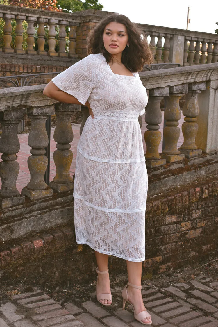 Vittoria Lace Midi Dress sold by Confête