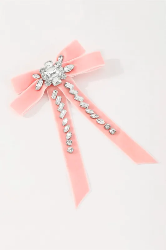 Georgine Velvet Hair Bow - Pink sold by Confête