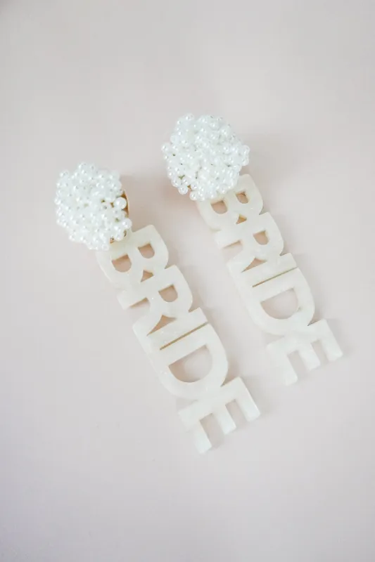 Bride Acrylic Dangle Earrings sold by Confête