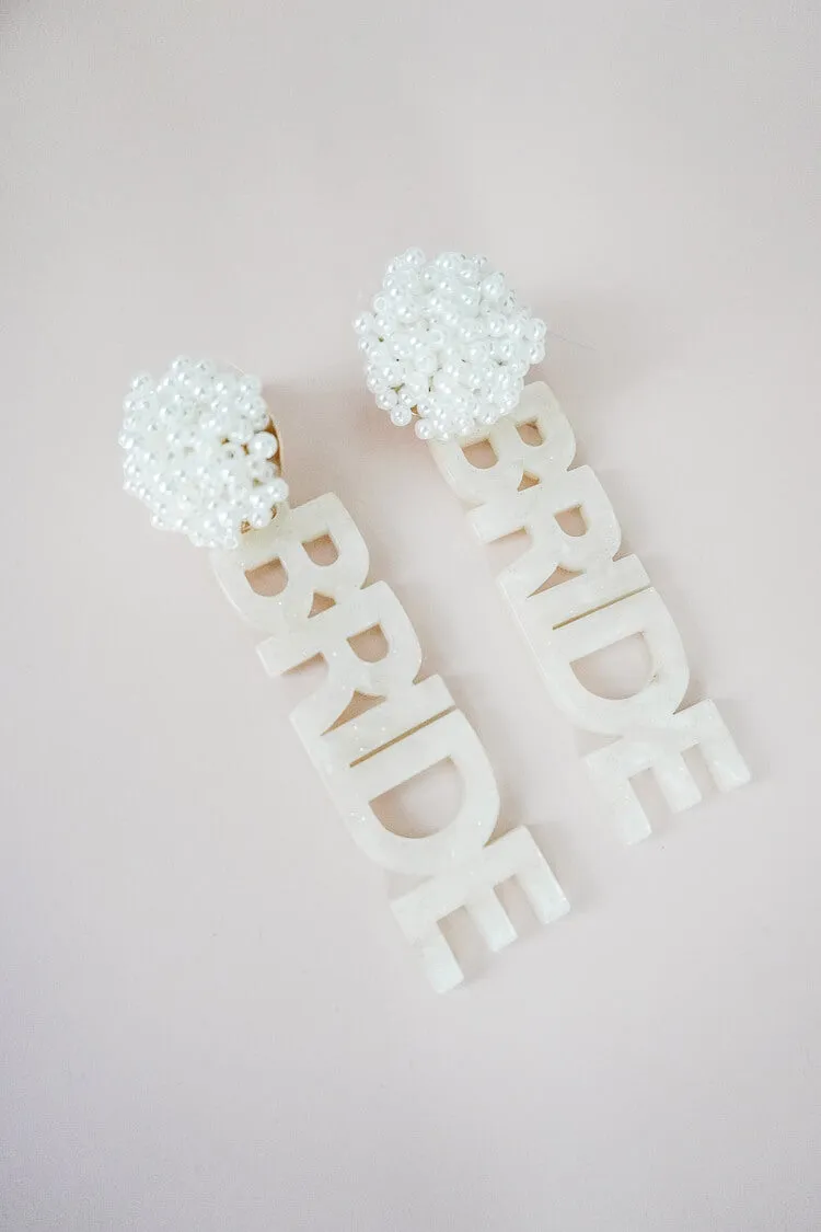 Bride Acrylic Dangle Earrings sold by Confête