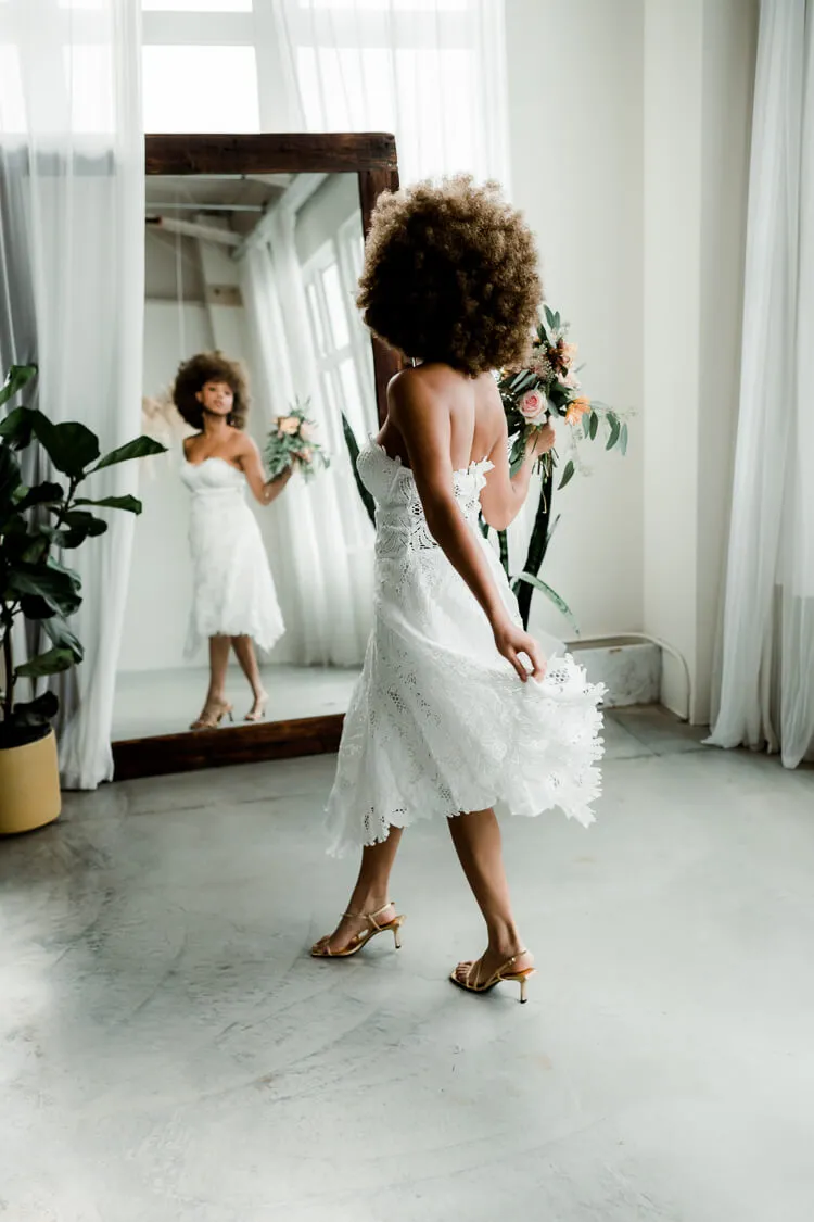 Yvette Lace A-Line Midi Dress - White - FINAL SALE sold by Confête product image thumbnail 4