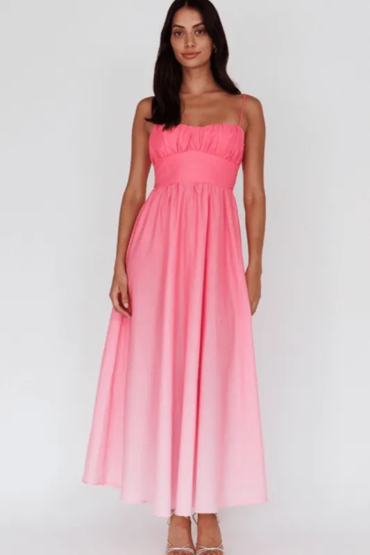 Wailea Sunset Ombre Maxi Dress - Pink sold by Confête