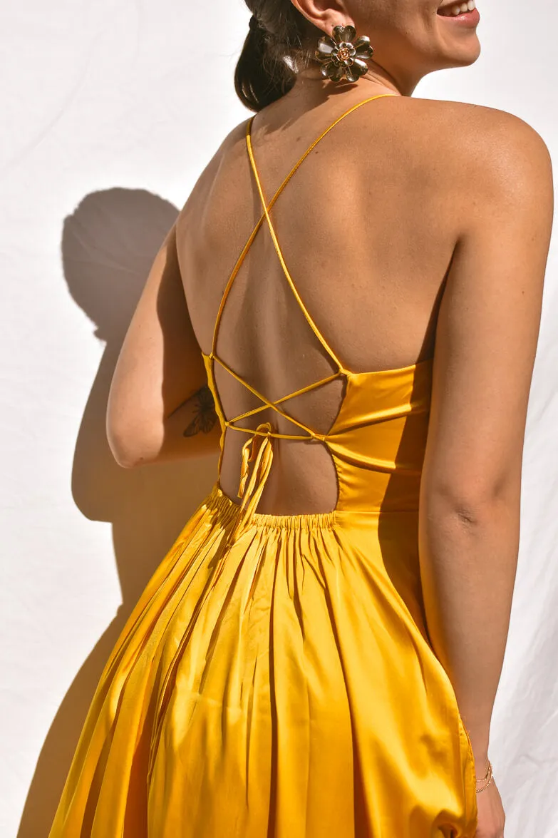 Sunset Gold Silky Slipdress - FINAL SALE sold by Confête product image thumbnail 4