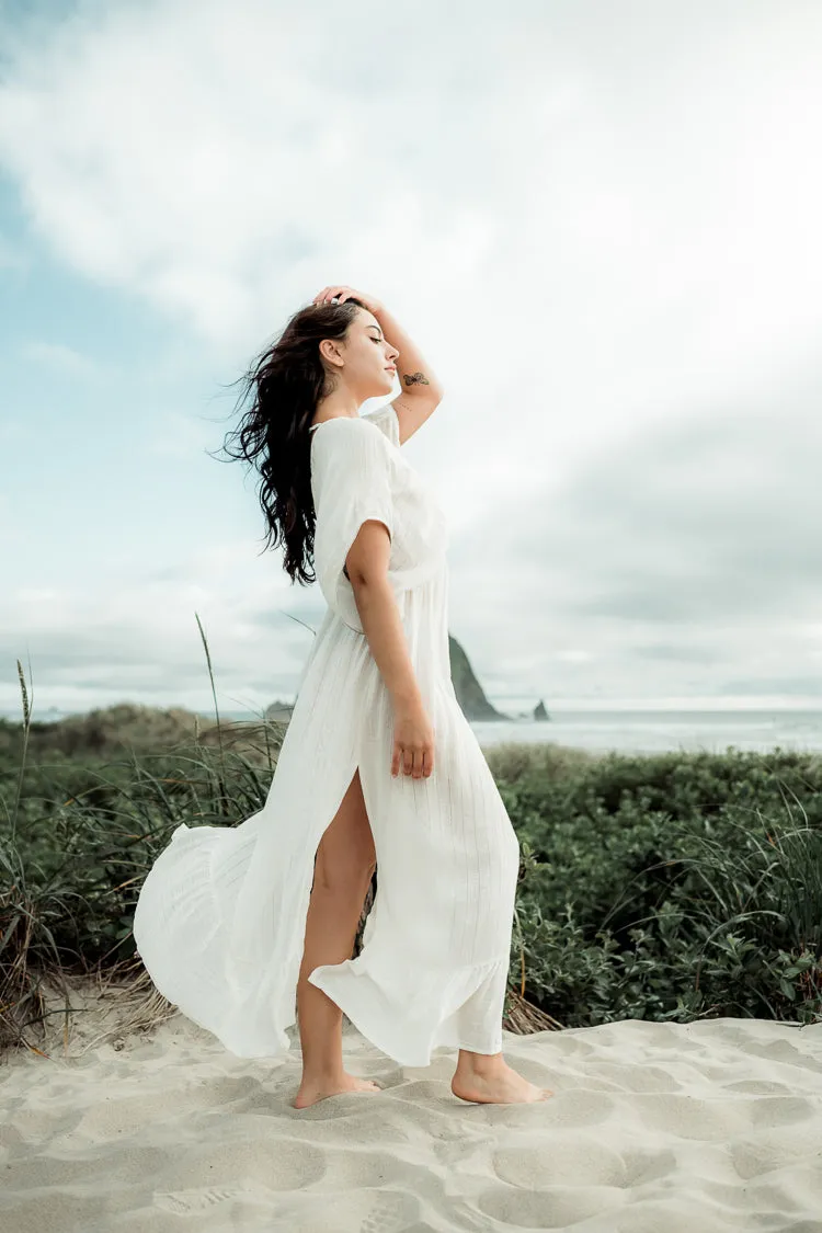 Nomad Metallic Thread Maxi Dress - White sold by Confête product image thumbnail 3