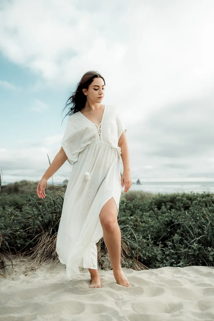 Nomad Metallic Thread Maxi Dress - White sold by Confête product image thumbnail 2