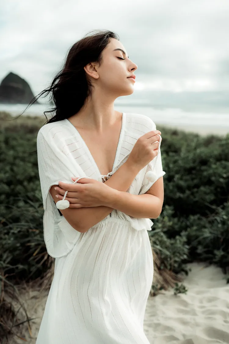 Nomad Metallic Thread Maxi Dress - White sold by Confête