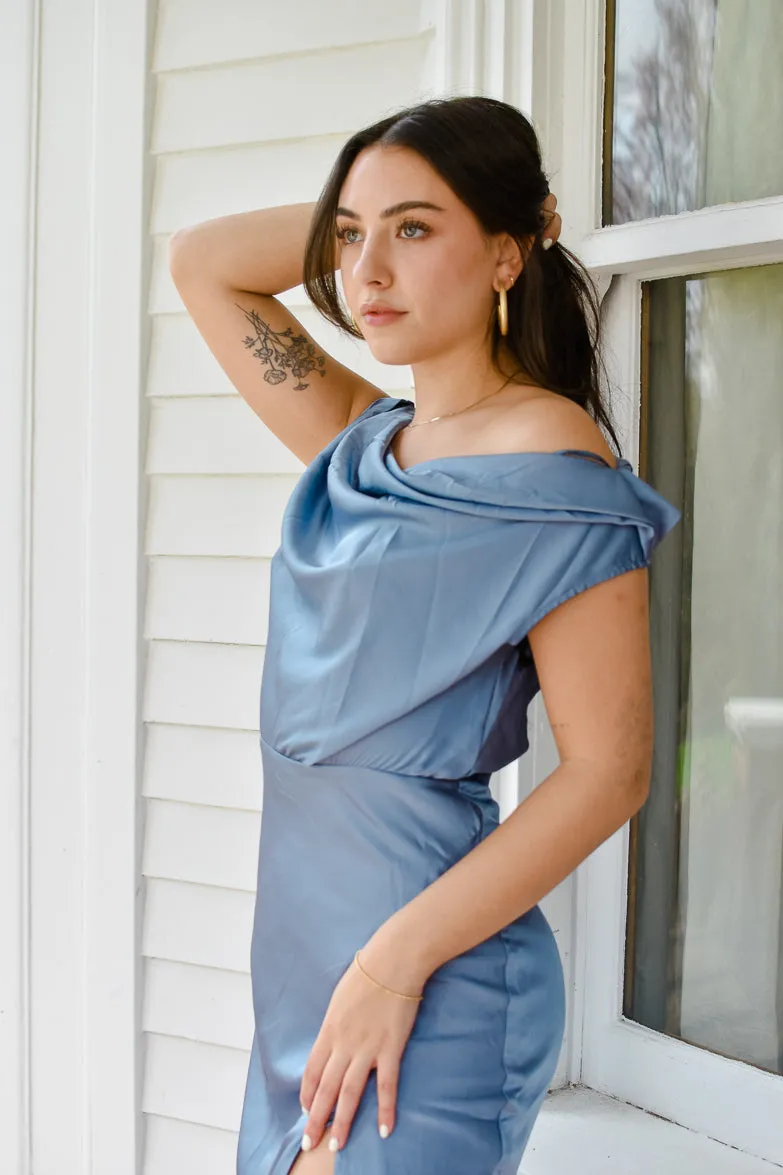 Monroe Satin Off the Shoulder Maxi Dress - FINAL SALE sold by Confête product image thumbnail 2