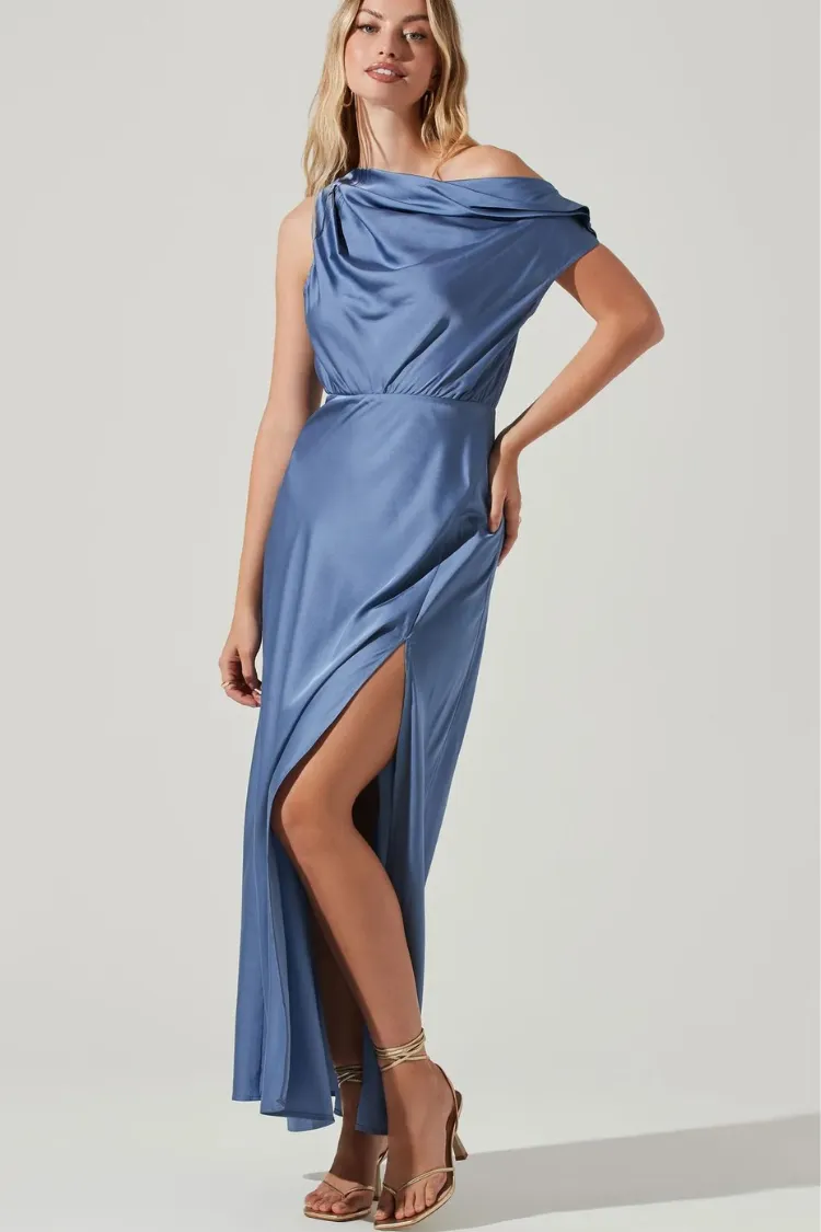 Monroe Satin Off the Shoulder Maxi Dress - FINAL SALE sold by Confête product image thumbnail 4