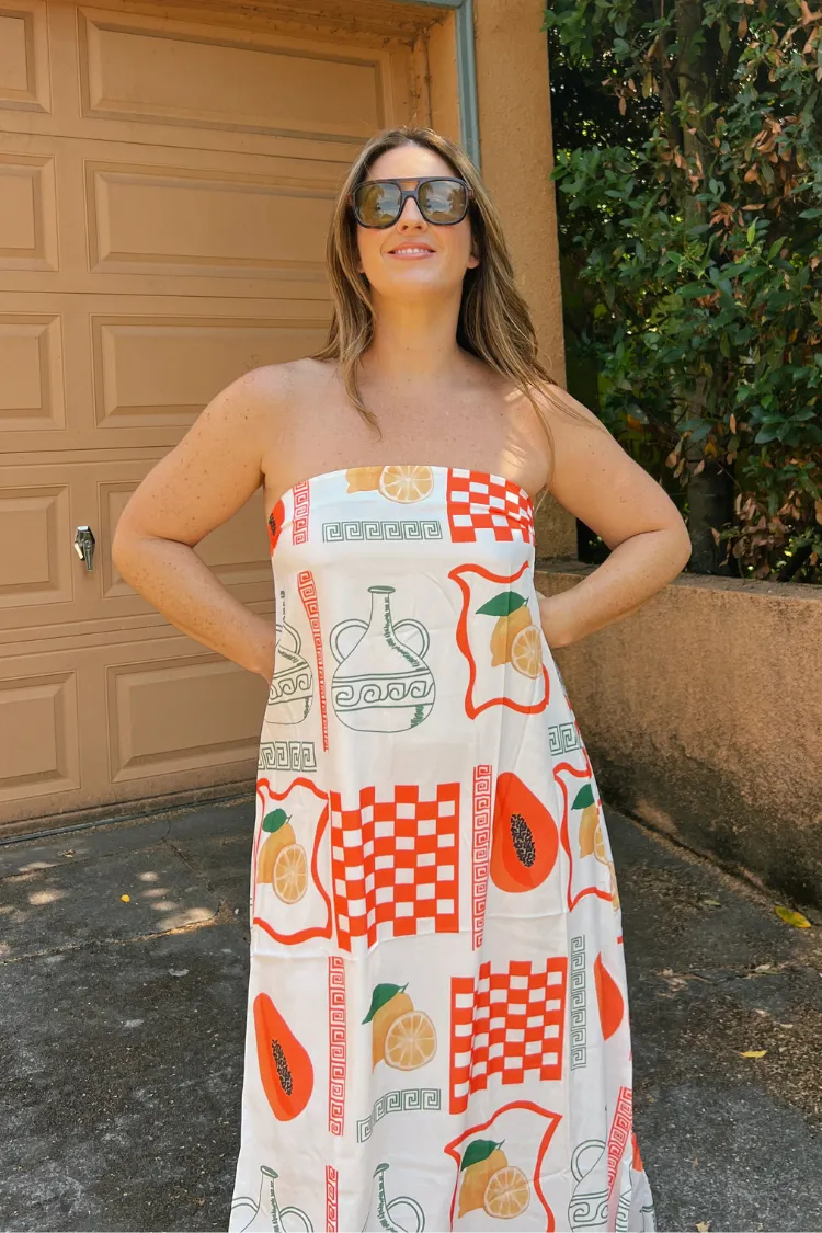 Costa Nova Strapless Fruit Print Maxi Dress - White - FINAL SALE sold by Confête product image thumbnail 2