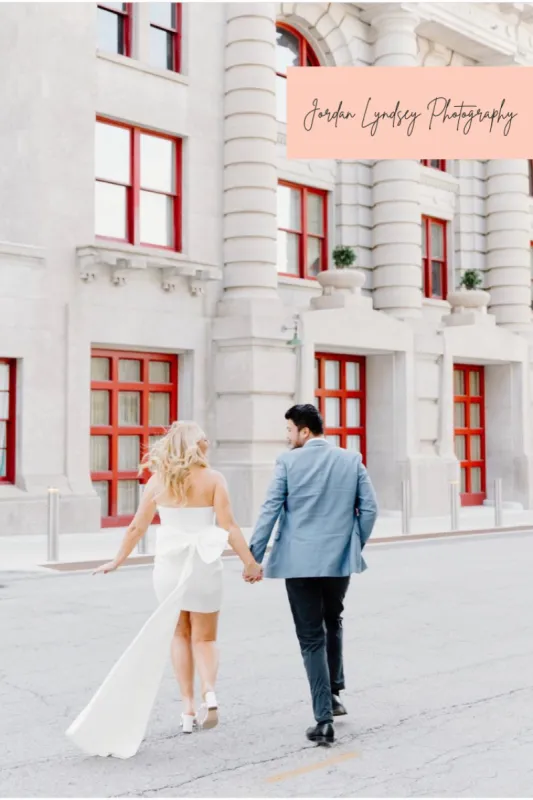 Blakely Bow Back Mini Dress with Train sold by Confête