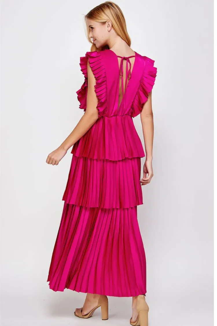 Clara Ruffle Tier Maxi Dress - Pink sold by Confête product image thumbnail 2