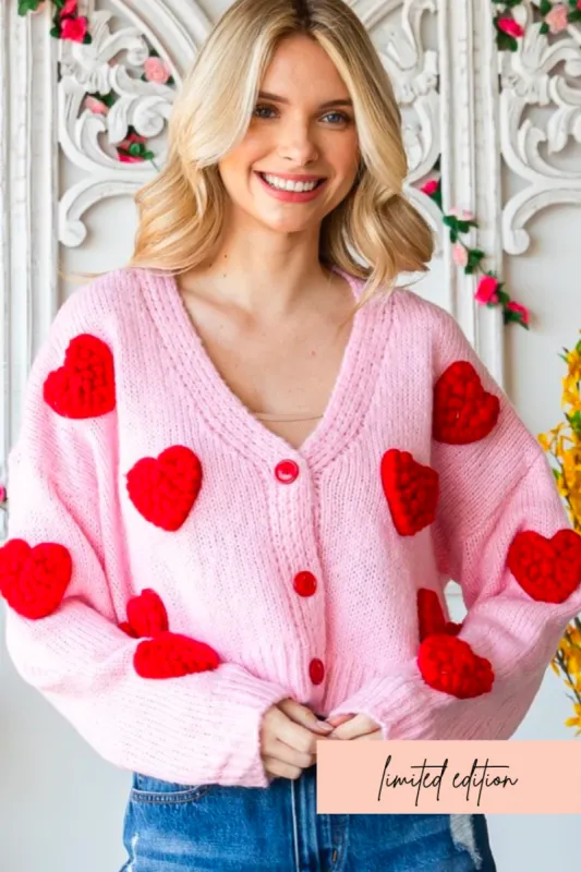 Love is in the Air Heart Cardigan - FINAL SALE sold by Confête
