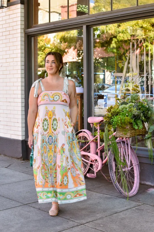 Midsummer Paisley Print Maxi Dress sold by Confête