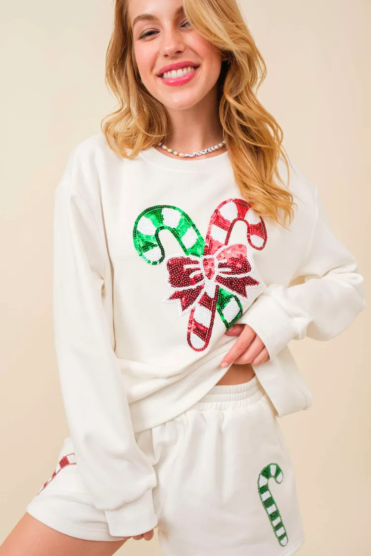 Sequin Candy Canes Lounge Set - FINAL SALE sold by Confête