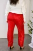 Dorit Red Sequin Flared Pants sold by Confête