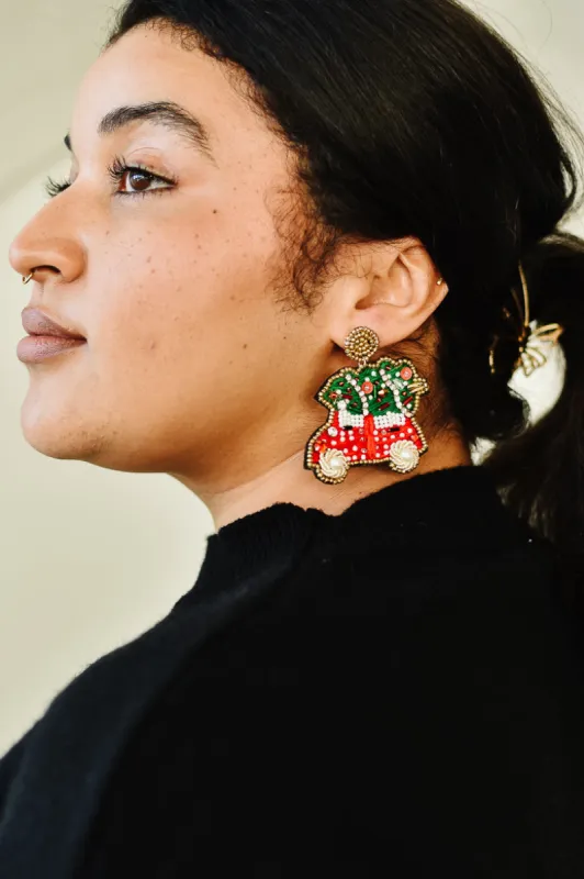 Christmas Car Beaded Earrings sold by Confête