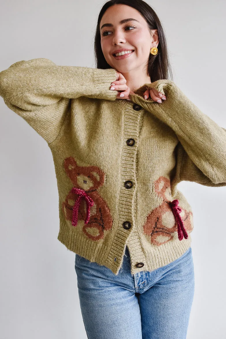 Teddy Bear Cardigan Sweater - Camel sold by Confête product image thumbnail 5