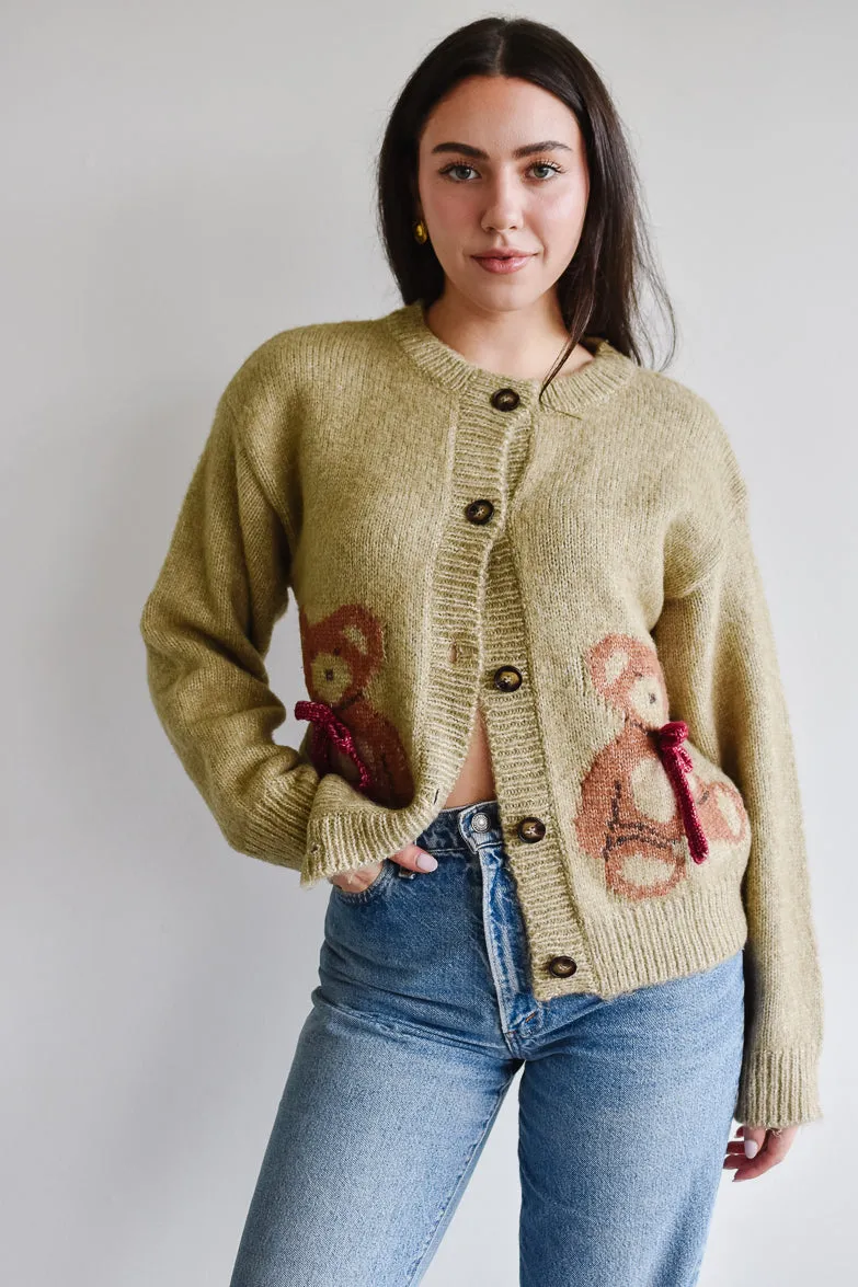 Teddy Bear Cardigan Sweater - Camel sold by Confête product image thumbnail 3