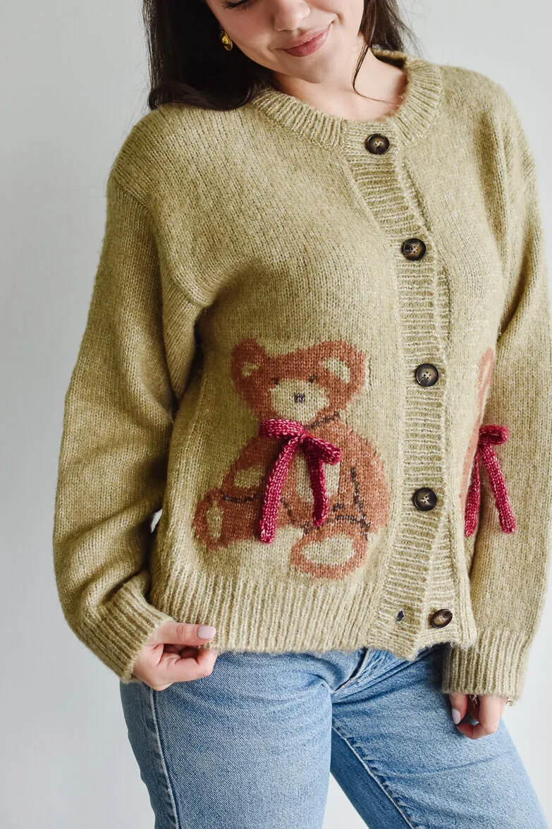 Teddy Bear Cardigan Sweater - Camel sold by Confête product image thumbnail 4