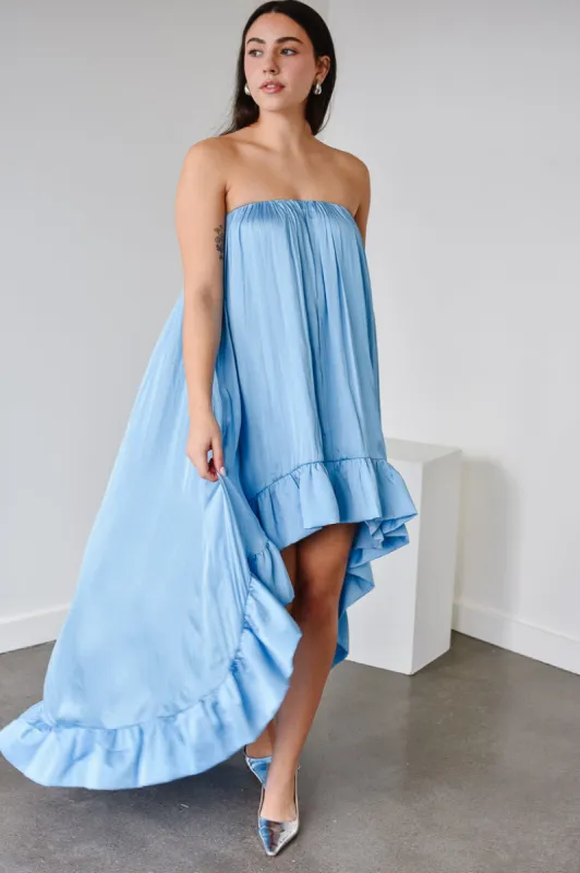 Aire Blue High Low Maxi Dress sold by Confête