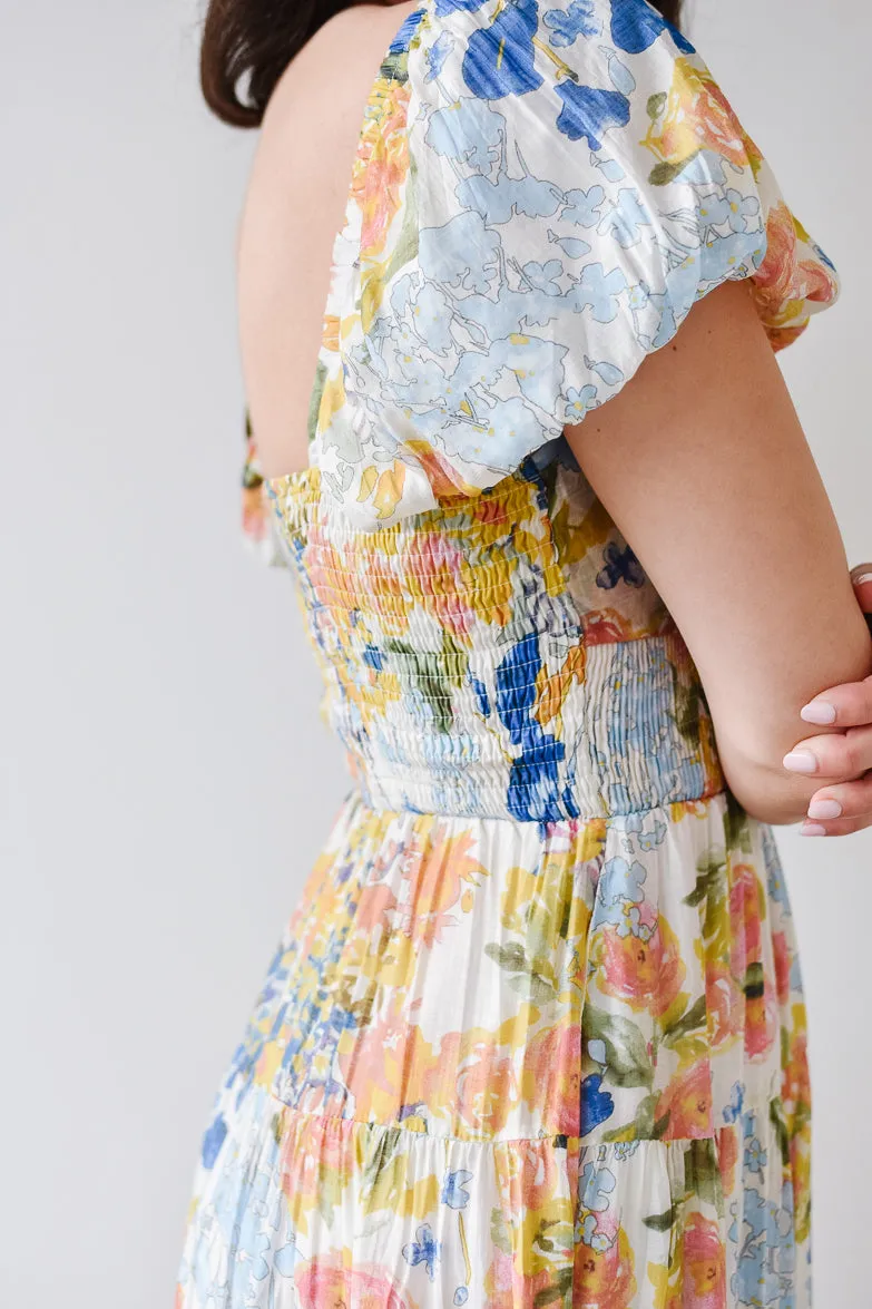 Willow Watercolor Floral Maxi Dress sold by Confête product image thumbnail 3