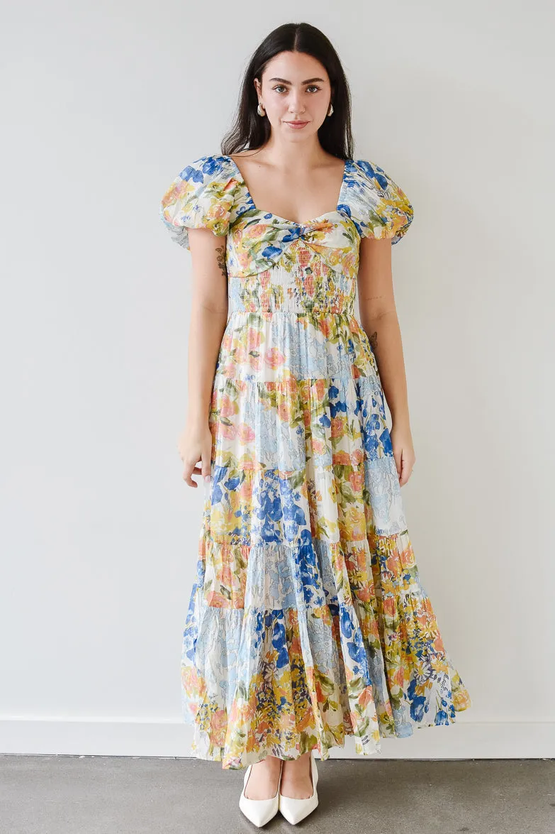 Willow Watercolor Floral Maxi Dress sold by Confête product image thumbnail 4