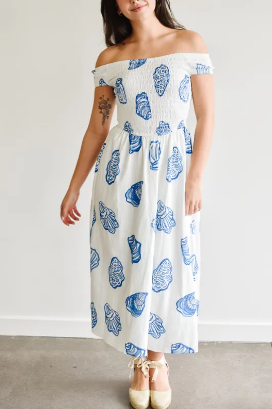 Seaside Breeze Shell Midi Dress sold by Confête
