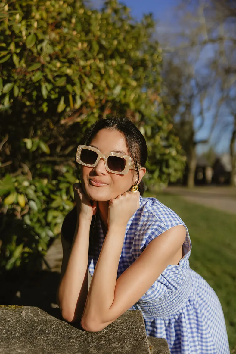 Lille Blue and White Gingham Midi Dress - FINAL SALE sold by Confête product image thumbnail 4