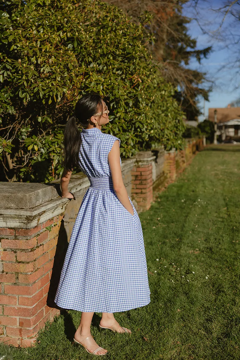 Lille Blue and White Gingham Midi Dress - FINAL SALE sold by Confête product image thumbnail 2