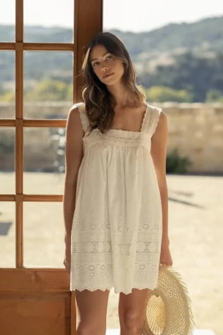 Brisa Eyelet Mini Dress sold by Confête product image thumbnail 3