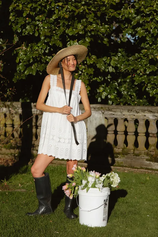 Brisa Eyelet Mini Dress sold by Confête